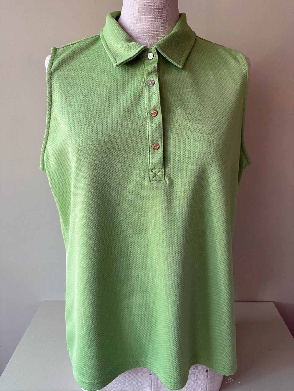Izod Sleeveless Polo Tank Top - Lime Green cool fix sz XL